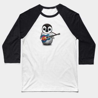 Baby Penguin Playing Colorado Flag Guitar Baseball T-Shirt